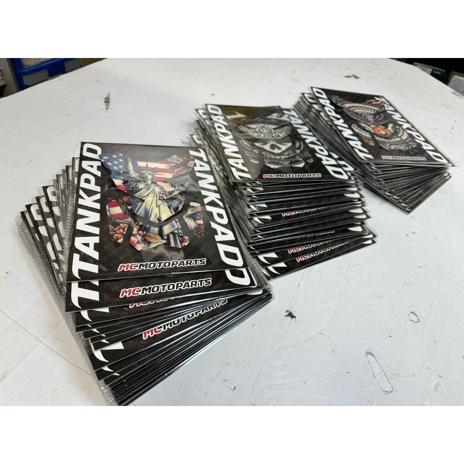 Custom Motorcycle Gas Tank Pad Protector Anti-Slip Fish Bone Shield - Upload Your Photo Image to create your unique TANK PAD - MC Motoparts