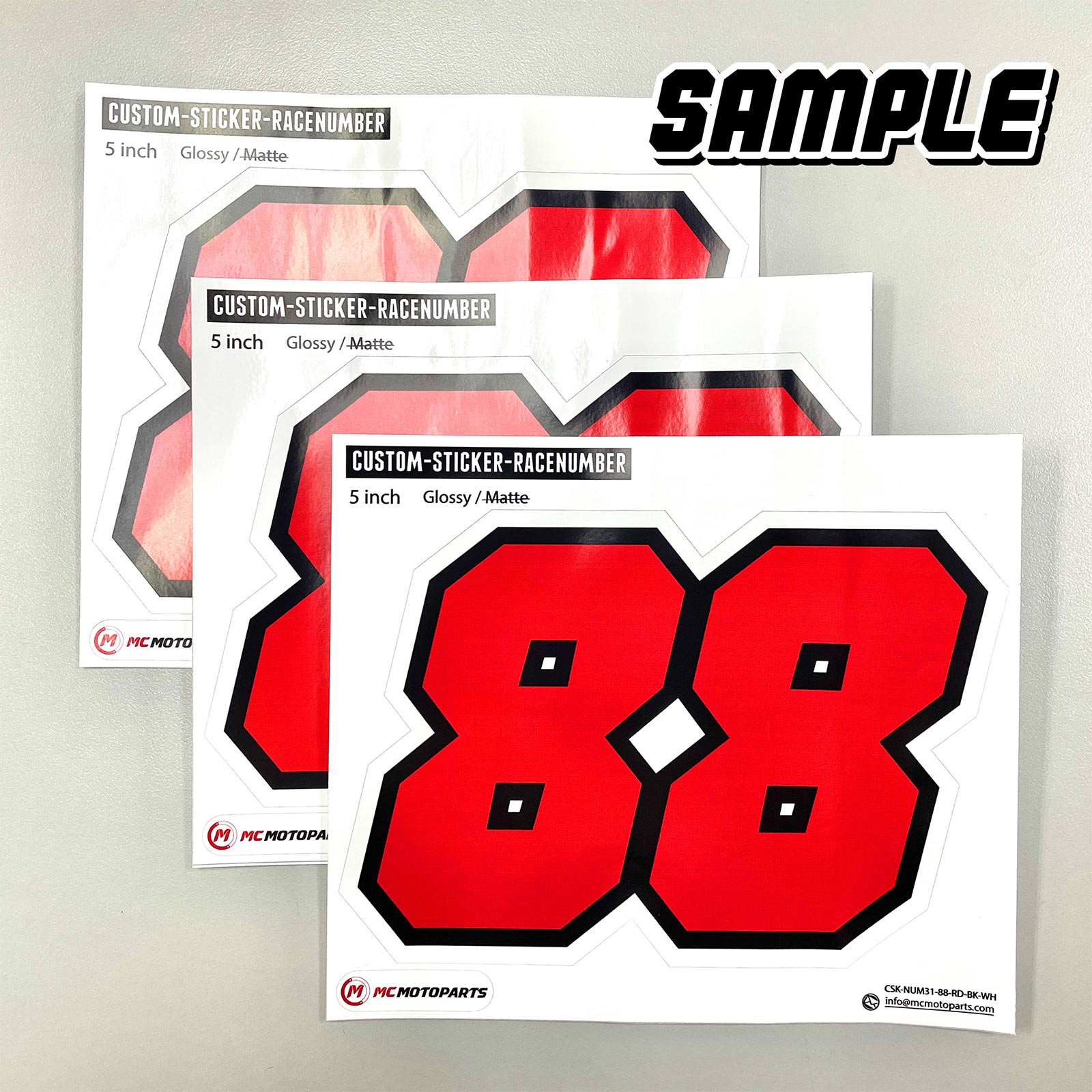 Personalize Custom MX Dirt Bike Motorcycle Racing Number Stickers - N31 - MC Motoparts