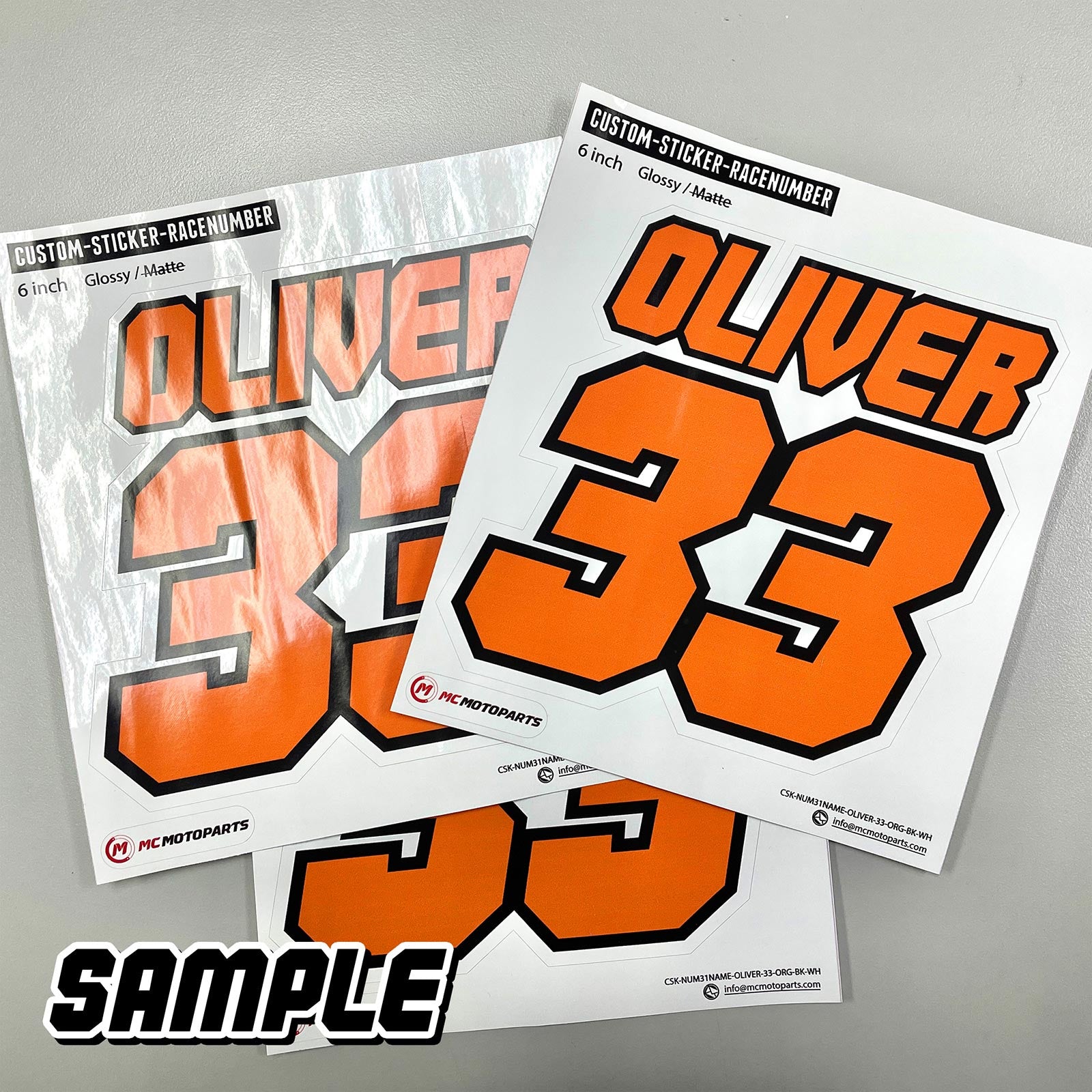 Personalize Custom MX Dirt Bike Motorcycle Racing Number Name Stickers - N31 - MC Motoparts