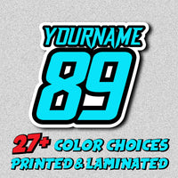 Personalize Custom MX Dirt Bike Motorcycle Racing Number Name Stickers - N32 - MC Motoparts