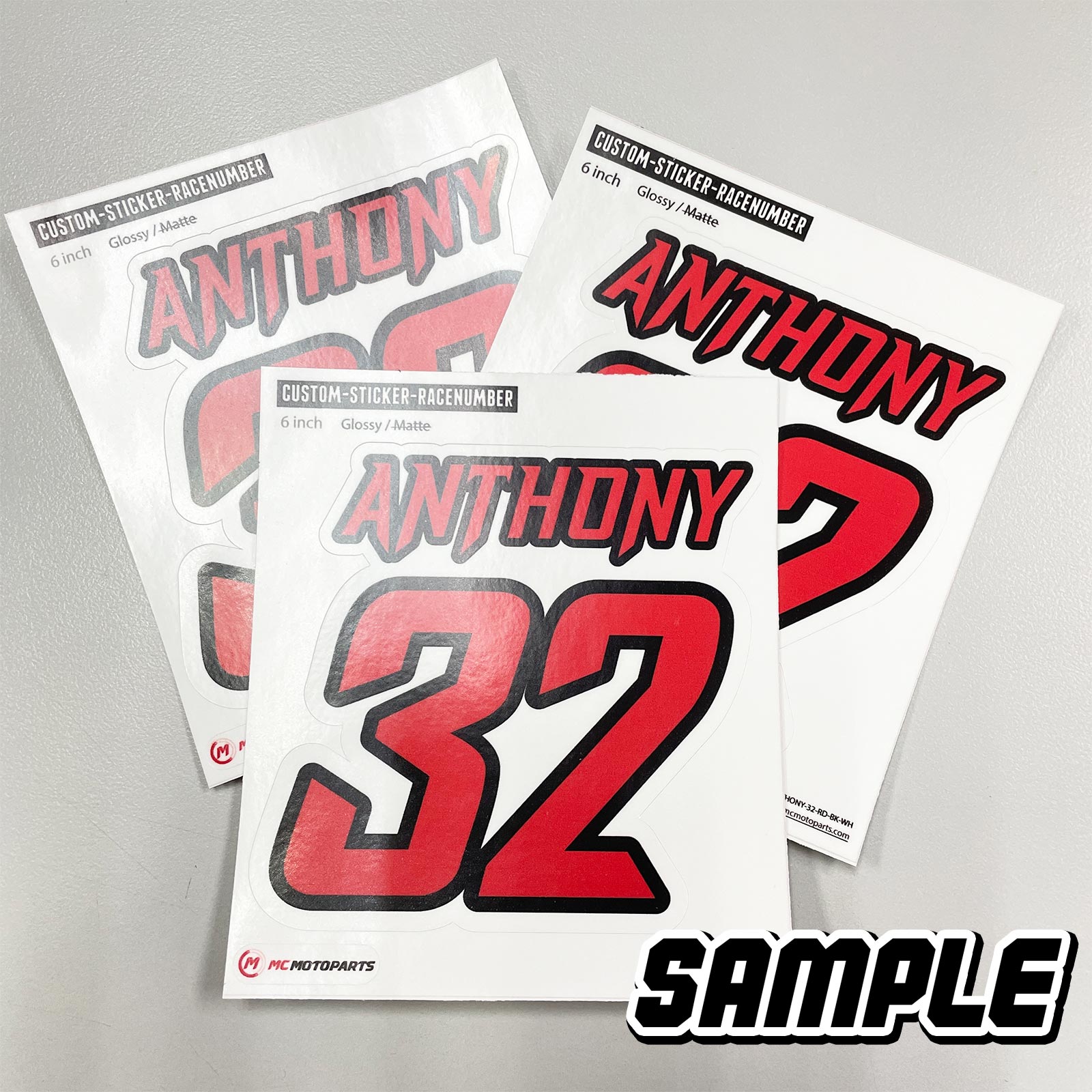 Personalize Custom MX Dirt Bike Motorcycle Racing Number Name Stickers - N32 - MC Motoparts