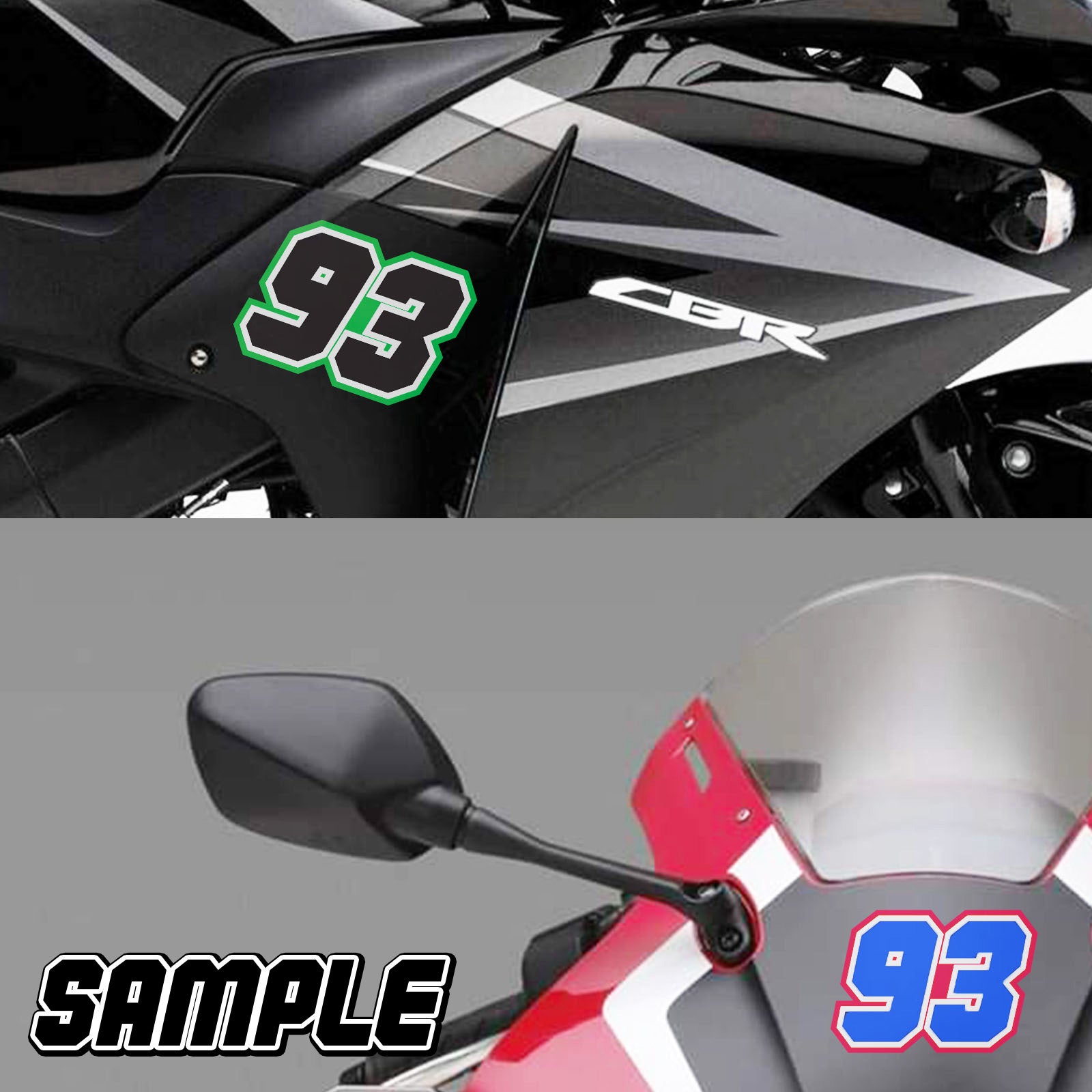 Custom Motorcycle Racing Number Stickers - Personalize Your Ride
