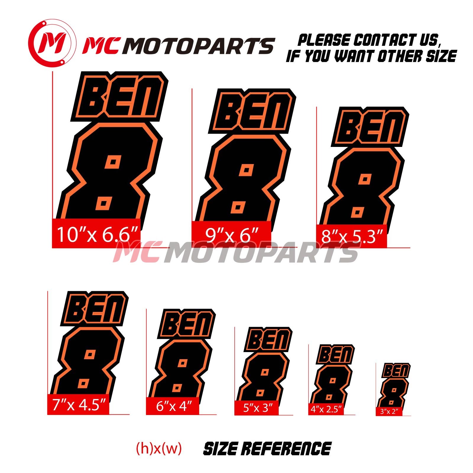 Personalize Custom MX Dirt Bike Motorcycle Racing Number Name Stickers - N32 - MC Motoparts