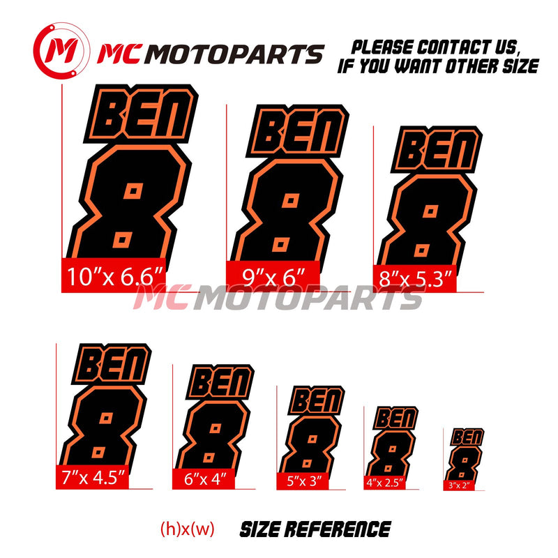 Personalize Custom MX Dirt Bike Motorcycle Racing Number Name Stickers - N32 - MC Motoparts
