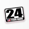 Personalize Custom Race Car Sticker Decals - Racing Number, Name & Flag - MC Motoparts