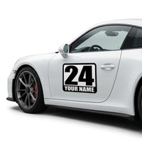 Custom Racing Number Magnets (Set of 2) – Reusable Track Day Magnetic Door Plates with Driver Name (RCNUM002)