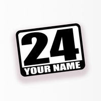 Personalize Custom Race Car Sticker Decals - Racing Number & Name - MC Motoparts