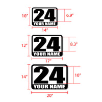 Personalize Custom Race Car Sticker Decals - Racing Number & Name - MC Motoparts