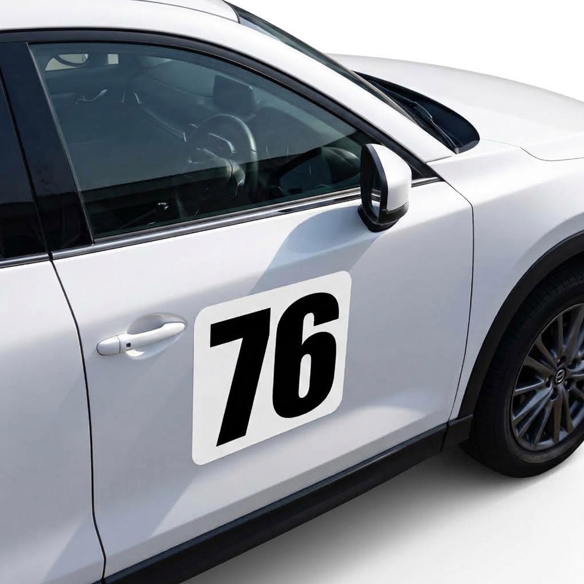 Custom Racing Number Magnets (Set of 2) – Reusable Track Day Magnetic Door Plates (4" to 15" Height) (RCNUM005)