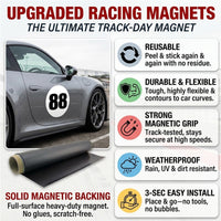 Custom Circle Racing Number Magnets - No Outline (Set of 2) – Reusable Roundel Track Day Magnetic Door Plates (RCNUM006)