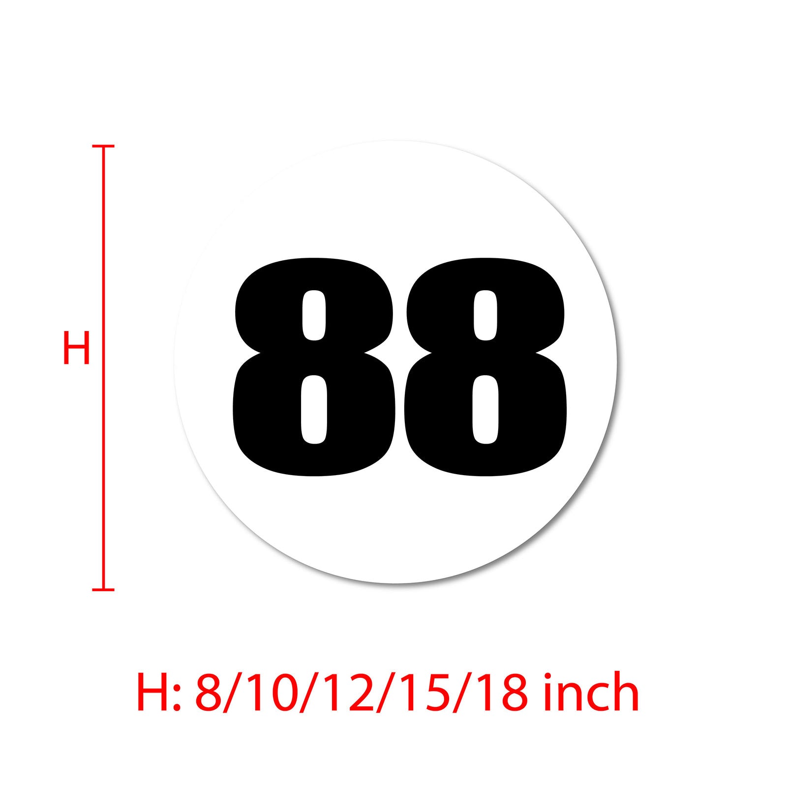 Personalize Custom Race Car Sticker Decals - Circle Number Car Sticker - MC Motoparts