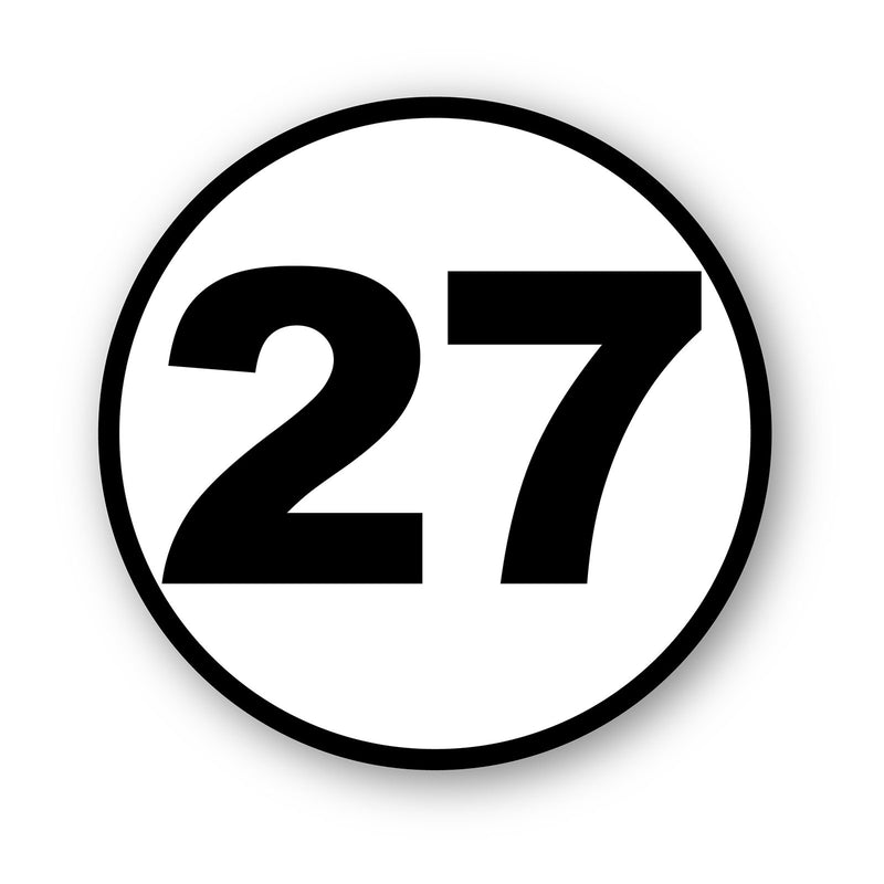 Personalize Custom Race Car Sticker Decals 2pcs - Circle Number Car Sticker with Bold Outline - MC Motoparts