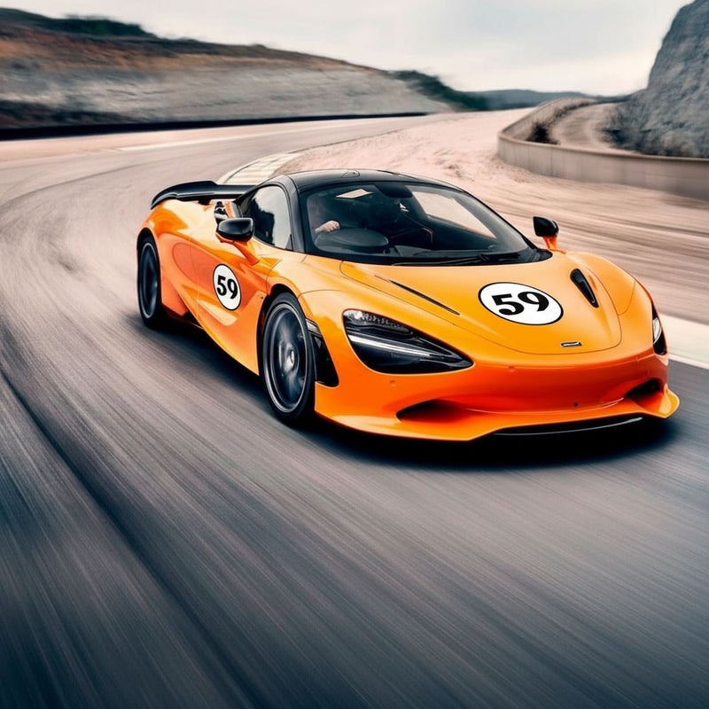 Personalize Custom Race Car Sticker Decals 2pcs - Circle Number Car Sticker with Bold Outline - MC Motoparts