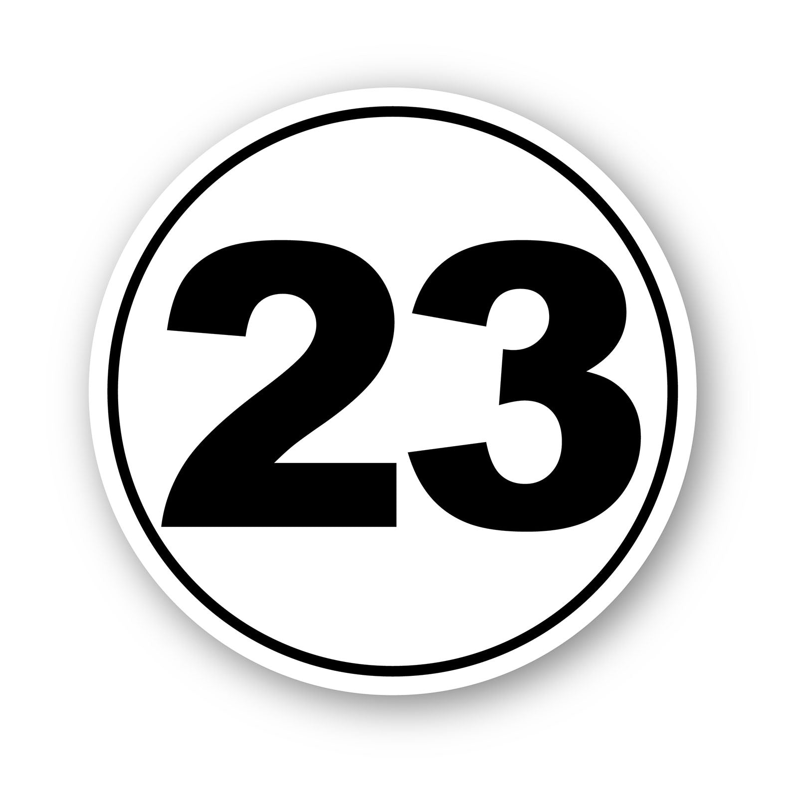 Personalize Custom Race Car Sticker Decals 2pcs - Circle Number Car Sticker with Thin Outline - MC Motoparts