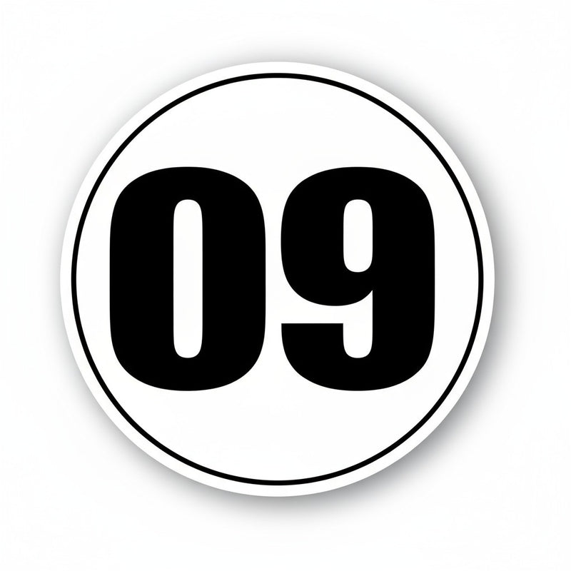 Personalize Custom Race Car Sticker Decals 2pcs - Circle Number Car Sticker with Thin Outline - MC Motoparts