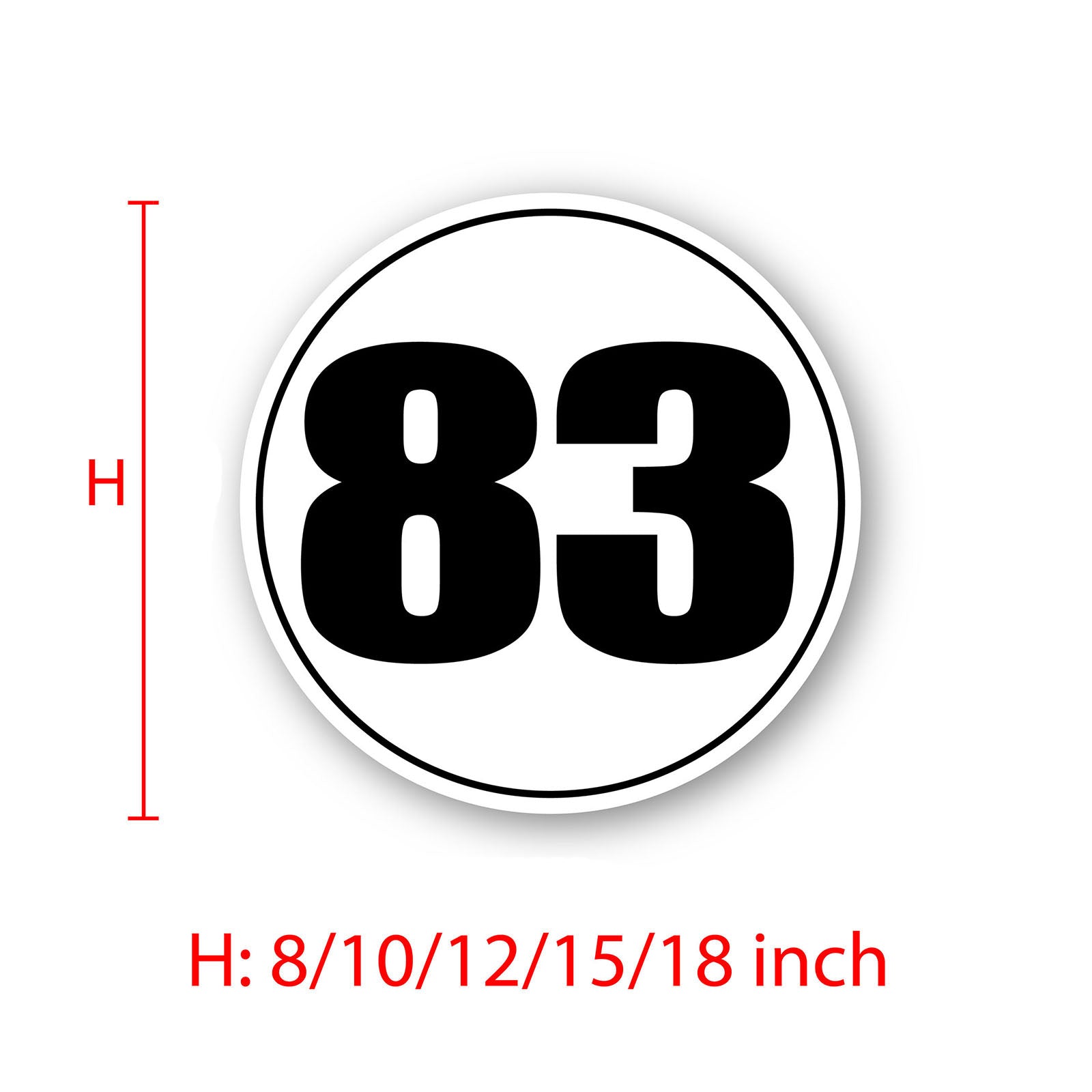 Personalize Custom Race Car Sticker Decals - Circle Number Car