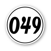 Personalize Custom Race Car Sticker Decals 2pcs - Circle Number Car Sticker with Thin Outline - MC Motoparts