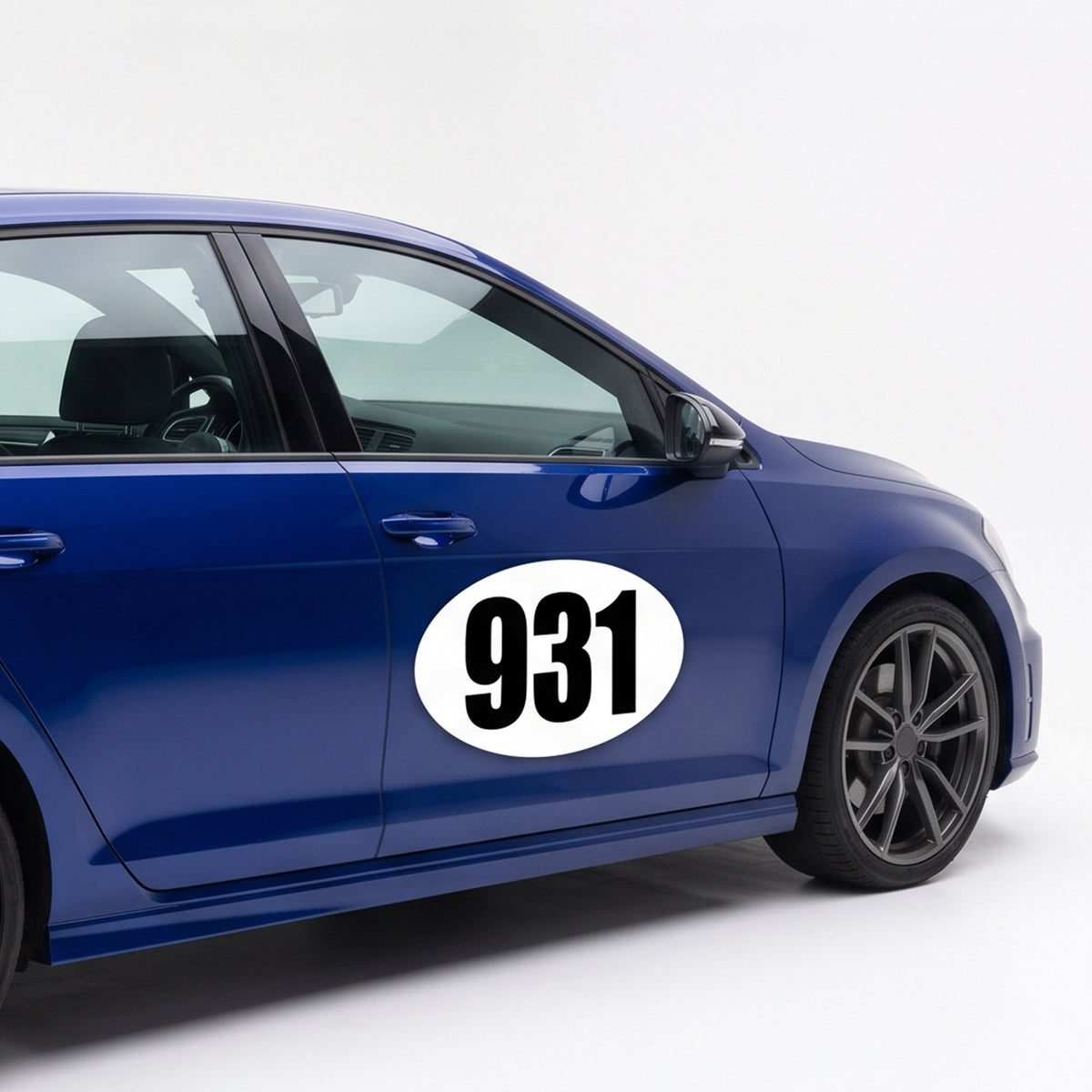 Custom Oval Racing Number Magnets - No Outline (Set of 2) – Reusable Track Day Oval Magnetic Door Plates (6" to 14" Height) (RCNUM008)