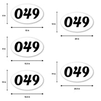Personalize Custom Race Car Sticker Decals 2pcs - Oval Number Car Sticker - MC Motoparts
