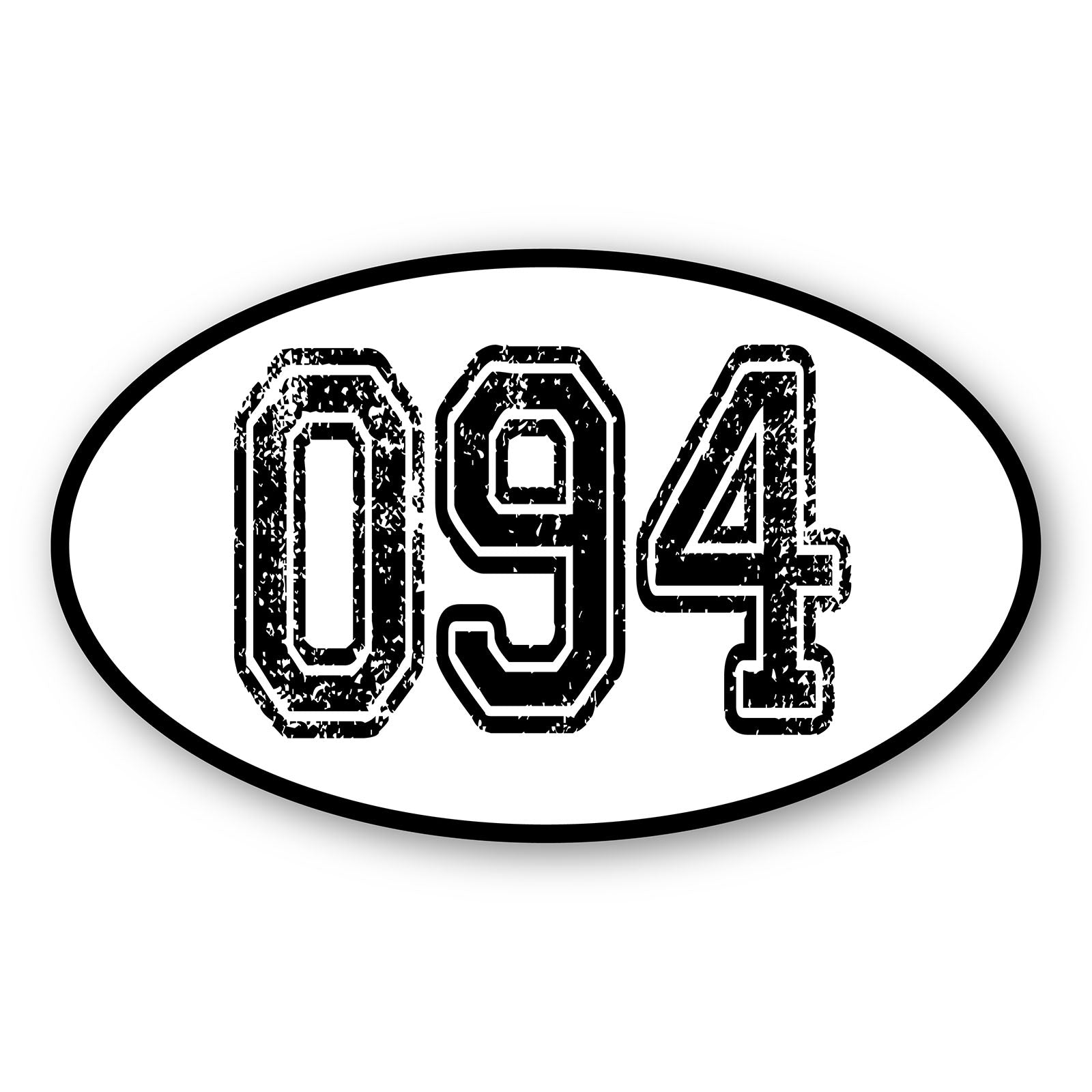 Personalize Custom Race Car Sticker Decals 2pcs - Oval Number Car Sticker with Bold Outline - MC Motoparts