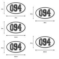Personalize Custom Race Car Sticker Decals 2pcs - Oval Number Car Sticker with Bold Outline - MC Motoparts