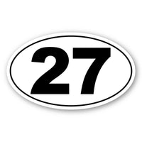 Personalize Custom Race Car Sticker Decals 2pcs - Oval Number Car Sticker with Thin Outline - MC Motoparts