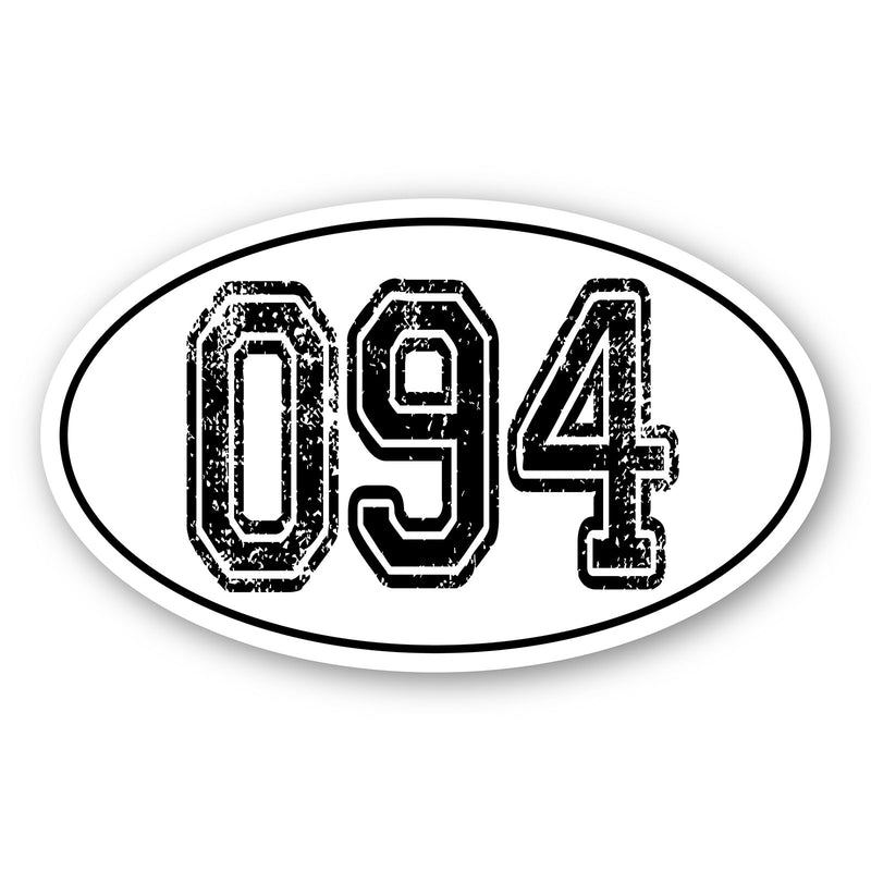 Personalize Custom Race Car Sticker Decals 2pcs - Oval Number Car Sticker with Thin Outline - MC Motoparts