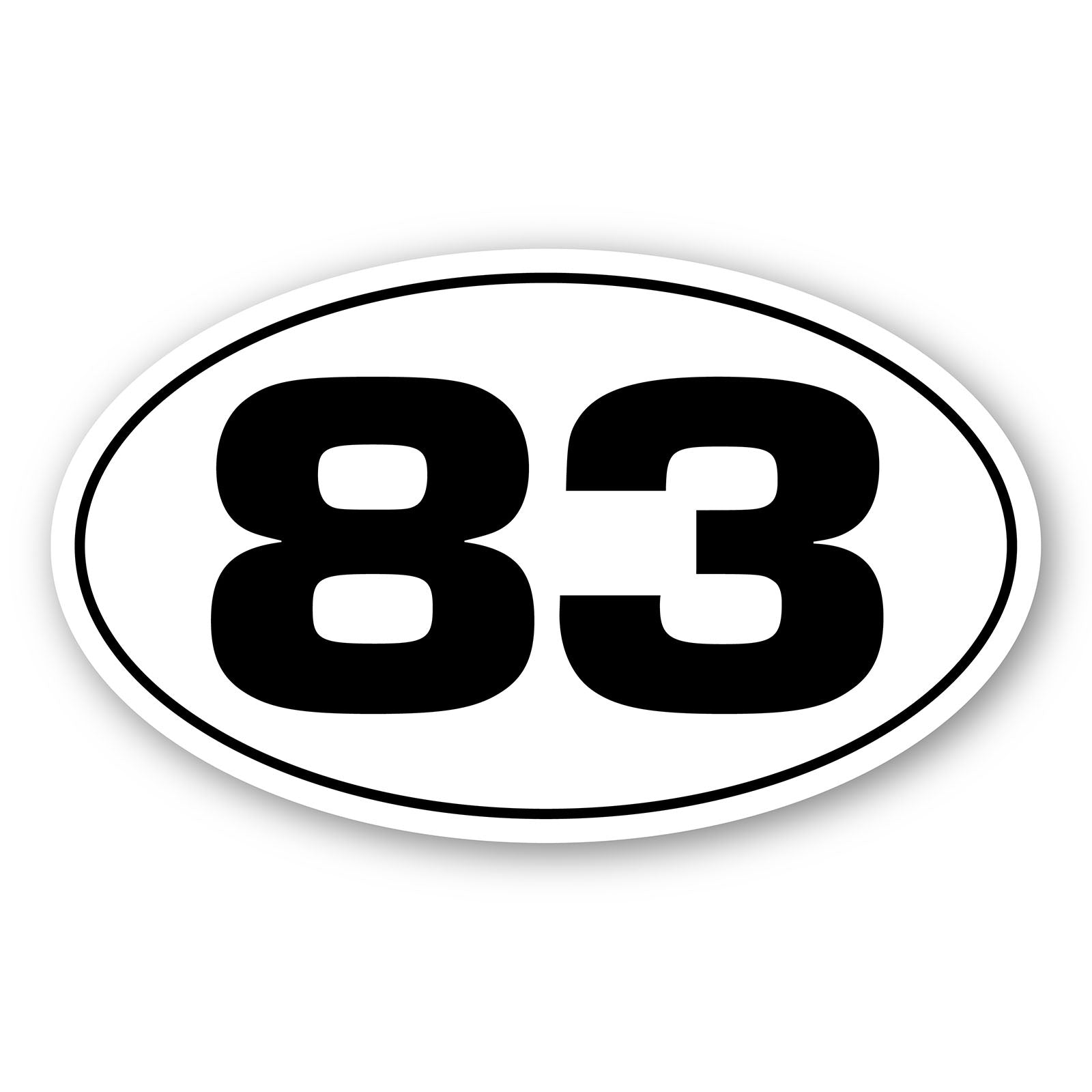Personalize Custom Race Car Sticker Decals 2pcs - Oval Number Car Sticker with Thin Outline - MC Motoparts