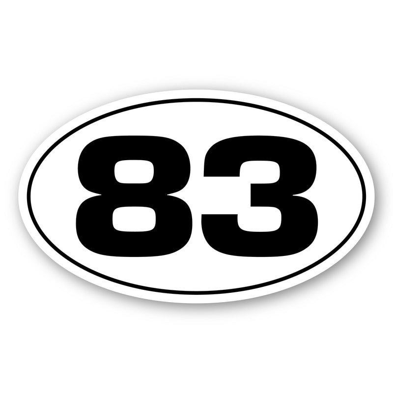 Personalize Custom Race Car Sticker Decals 2pcs - Oval Number Car Sticker with Thin Outline - MC Motoparts