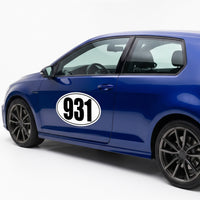 Custom Oval Racing Number Magnets with Thin Black Outline (Set of 2) – Reusable Track Day Oval Magnetic Door Plates (6" to 14" Height) (RCNUM008T)