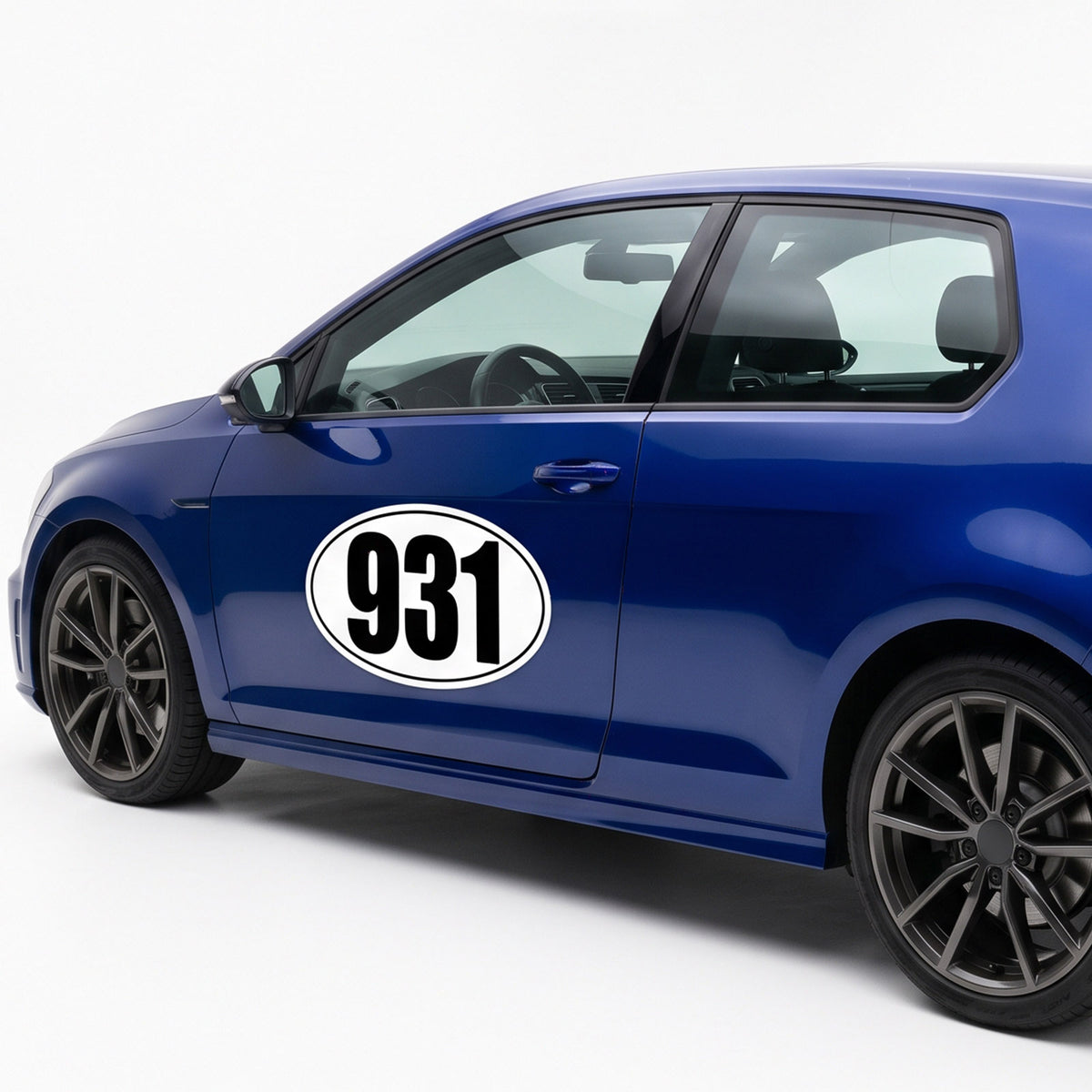 Custom Oval Racing Number Magnets with Thin Black Outline (Set of 2) – Reusable Track Day Oval Magnetic Door Plates (6" to 14" Height) (RCNUM008T)