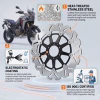 Floating Front Brake Disc Rotor for Honda CRF1000L / CRF1100L Africa Twin (2016-2021) – Black Hub