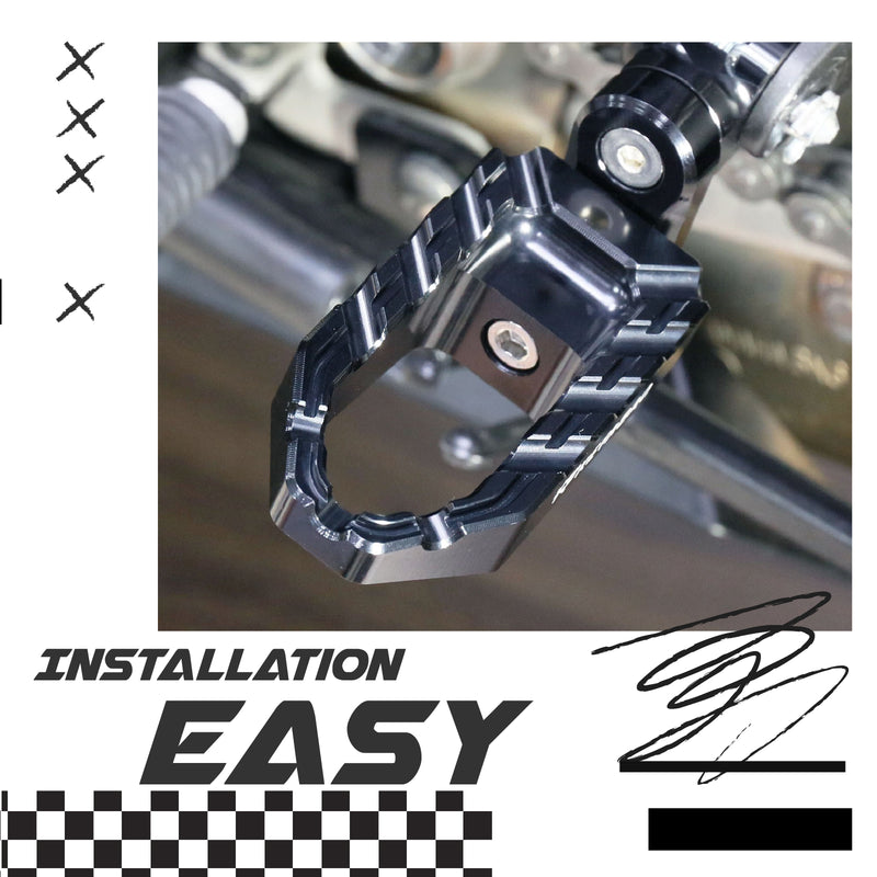 MC Motoparts Custom Engraved Name BUZZ FRONT / REAR Lowering Wide Foot Pegs - Personlization Footpegs - MC Motoparts