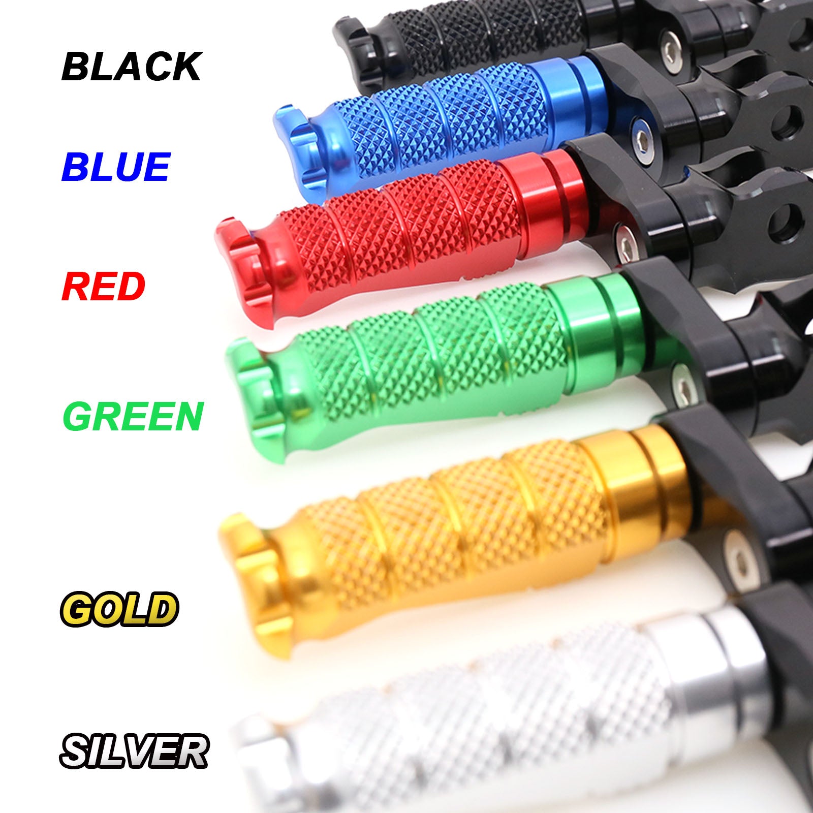 {Front}  Fits Suzuki GSF1200 GSF650 GSR750 R-FIGHT 40mm Adjustable Foot Pegs