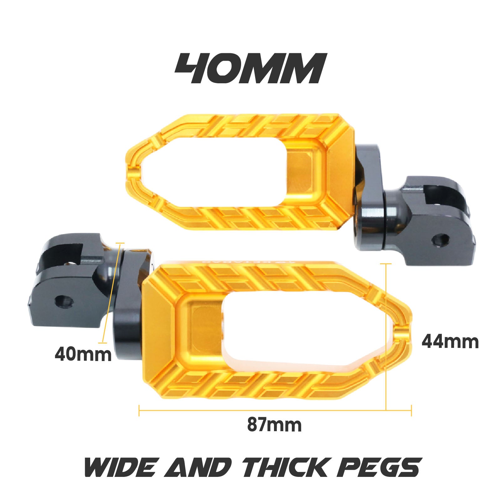Custom Engraved Name Front Rear Lowering Wide Foot Pegs | MC