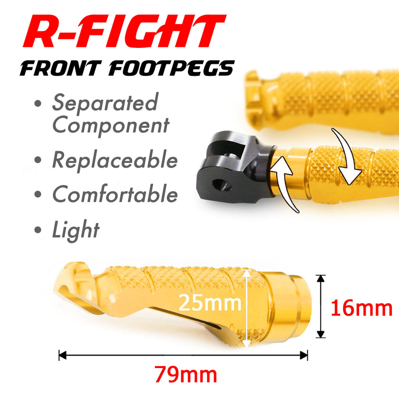 {Delantero} Se adapta a las clavijas de pie Honda CBR650R CB500X NX500 R-FIGHT