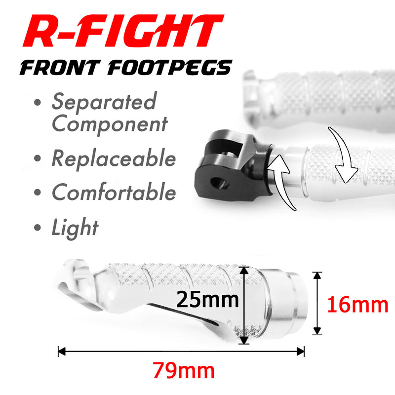 {Avant} Compatible avec BMW S1000R S1000RR R1200GS R-FIGHT Repose-pieds réglables de 25 mm.