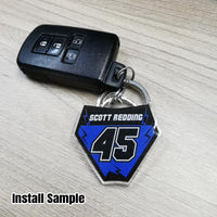 Custom Acrylic MX Racing Number Plate Keychain - MX01 Style