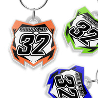 Custom Acrylic MX Racing Number Plate Keychain - MX02 Style