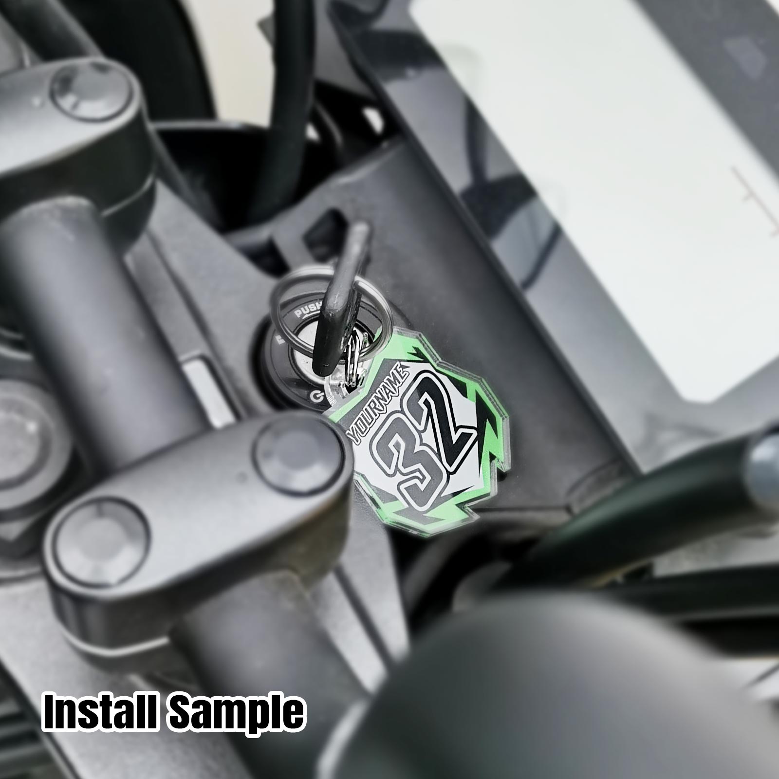 Custom Acrylic MX Racing Number Plate Keychain - MX02 Style