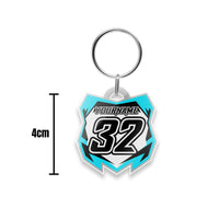Custom Acrylic MX Racing Number Plate Keychain - MX02 Style