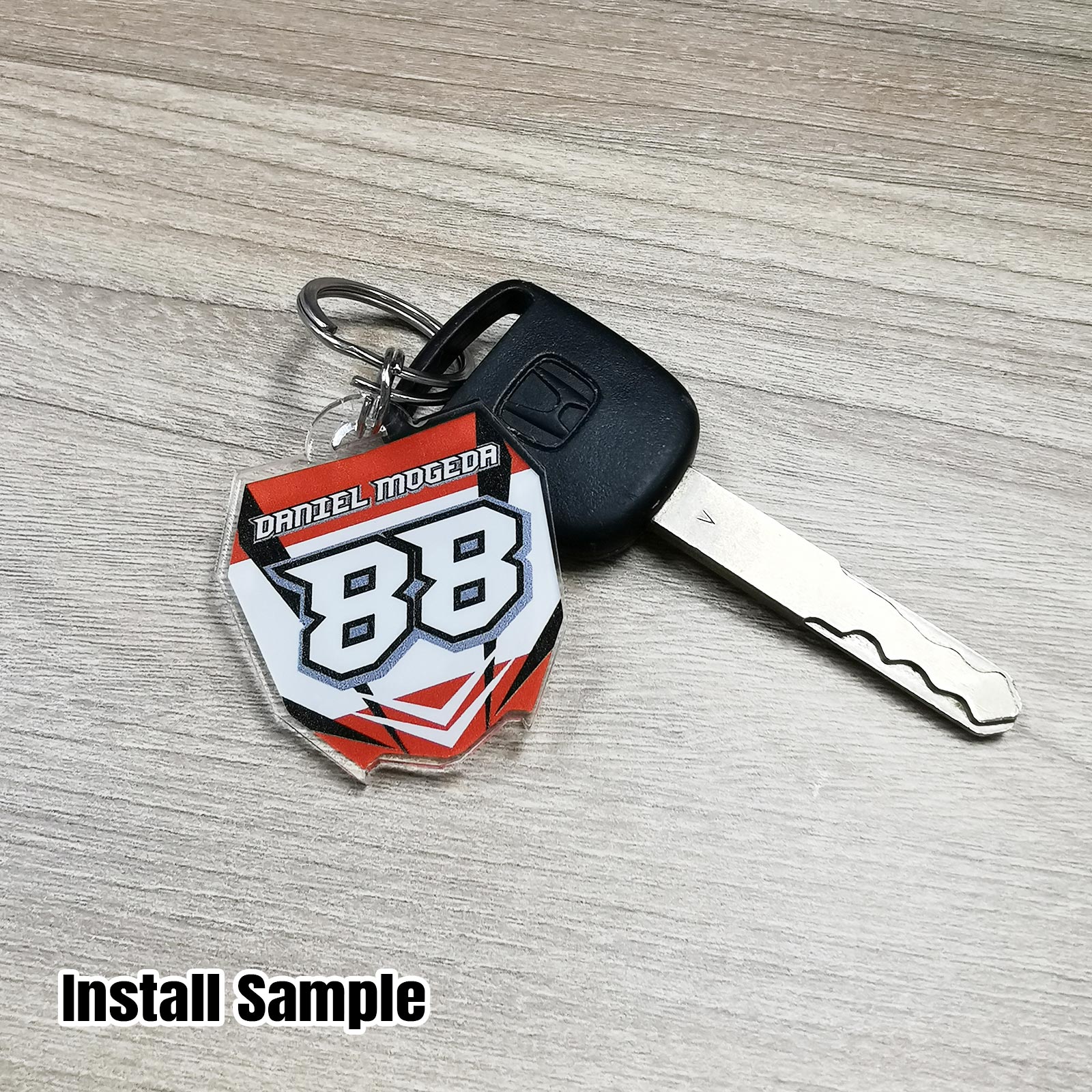 Custom Acrylic MX Racing Number Plate Keychain - MX03 Style