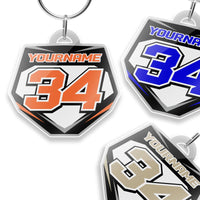 Custom Acrylic MX Racing Number Plate Keychain - MX04 Style