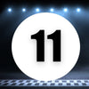 Racing Number Magnets 2pcs Number 11 Circle, 8-18 inch, White Background Black Numbers