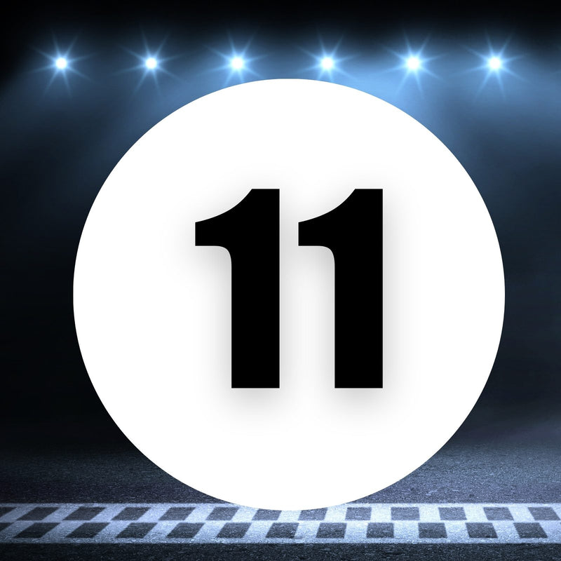 Racing Number Magnets 2pcs Number 11 Circle, 8-18 inch, White Background Black Numbers