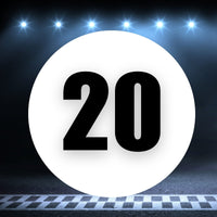Racing Number Magnets 2pcs Number 20 Circle, 8-18 inch, White Background Black Numbers