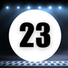 Racing Number Magnets 2pcs Number 23 Circle, 8-18 inch, White Background Black Numbers