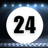 Racing Number Magnets 2pcs Number 24 Circle, 8-18 inch, White Background Black Numbers