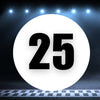 Racing Number Magnets 2pcs Number 25 Circle, 8-18 inch, White Background Black Numbers