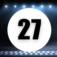 Racing Number Magnets 2pcs Number 27 Circle, 8-18 inch, White Background Black Numbers